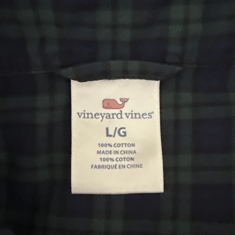 Vineyard Vines Women's‎ Pajama Top Sleep Shirt Size Large Blackwatch Plaid